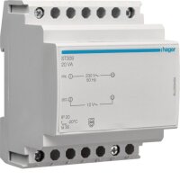 Hager Sicherheitstrafo 230V/12V, 20VA, 4PLE ST309