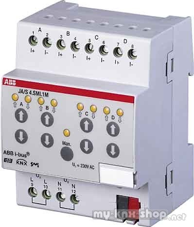 ABB JA/S 4.SMI.1M KNX SMI-Jalousieaktor mit man. Bedienunug 4-fach REG