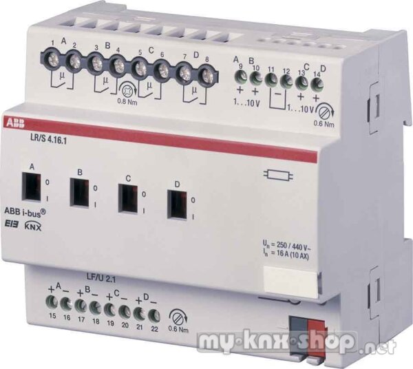 ABB LR/S 4.16.1 KNX Lichtregler Schaltdimmer 4-fach 1-10V 16A REG