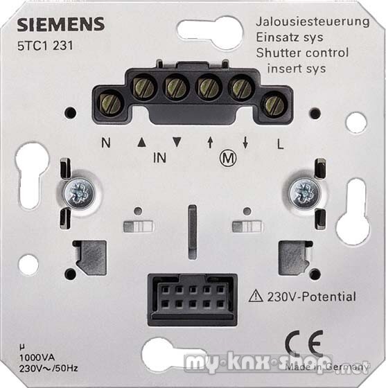 Siemens Jalousiesteuerungs-Einsatz SYS UP,1Motor 1000VA,230V 50Hz mit Nebenstelleingang 5TC1231