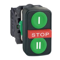 Schneider Dreifachdrucktaster grün D22mm,...