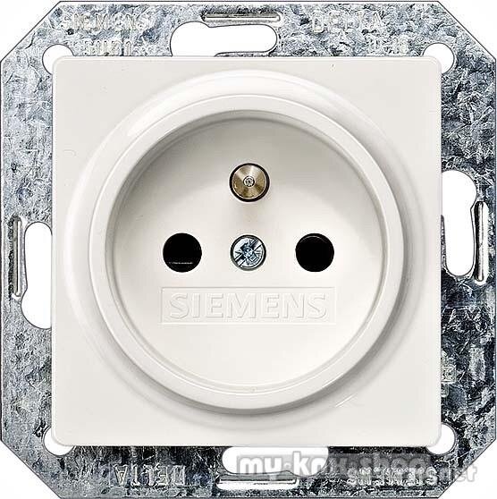 Siemens, I-System, Steckdose 10/16A 250v mit Mittenschutzkontakt 2 polig, Abdeckplatte 55x55m, carbonmetallic 5UB1928