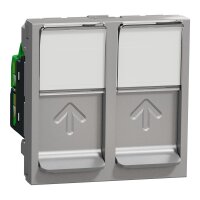 Schneider Unica Datendose 2xRJ45 Cat5e Staubschutz NU342030