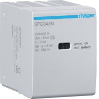 Hager Steckmodul T3 N-PE Uc 264V In 3kA SPC043N