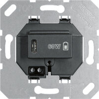 JUNG USB-Ladegerät PD 1xTyp C, schwarz USB PD60 C SW