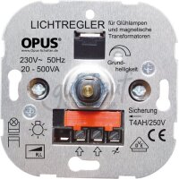 NV-Halogenlampen-Dimmer 230V 20-500VA, 50Hz, Schraubklemmen