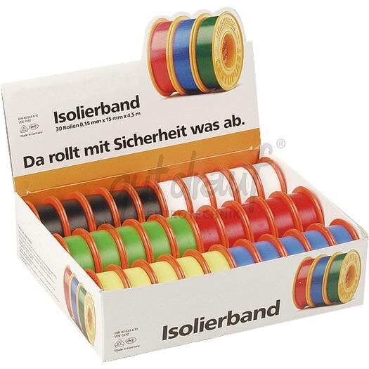 Thekenaufsteller mit 30 Rollen Isolierband, VDE 0340