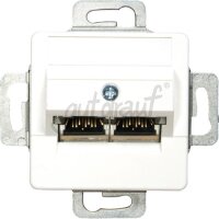 UP-Datendose 2xRJ45, reinweiß geschirmt, Cat.6,...