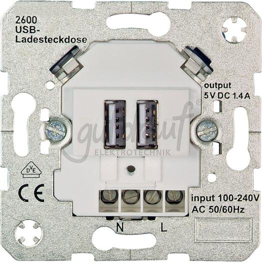 OPUS USB-Ladestation mit 2 USB Buchsen Weiß