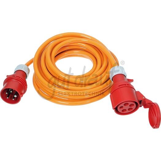 CEE-Verl. H07BQ 5G2,5, 10m 16A, 400V, 5-polig, 6h,orange Phasenwender