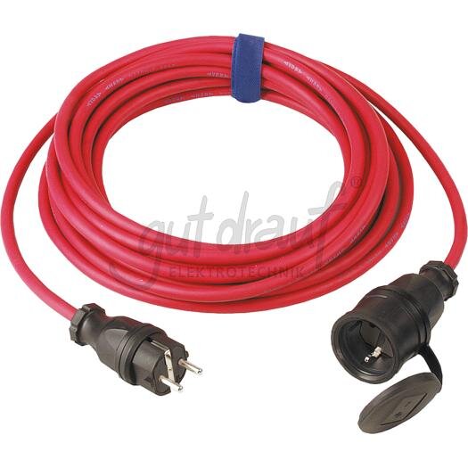 Verl.H07RN-F 3G1,5, 15m rot H07RN-F 3G1,5 qmm rot, IP44 mit Deckel am Band