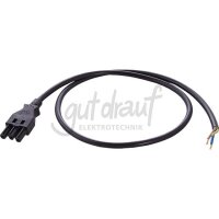 Qneqt-Anschl., Stecker, 0,5m H05VV-F 3G1.5, schwarz