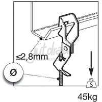 Trägerclip f.Gewindestange M4 &M5,45 kg BH1-F12MZ