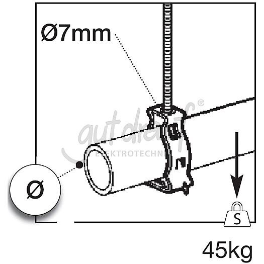 Rohrklemme f.Gewindestange 27-35mm, 45 kg BG-16MZ