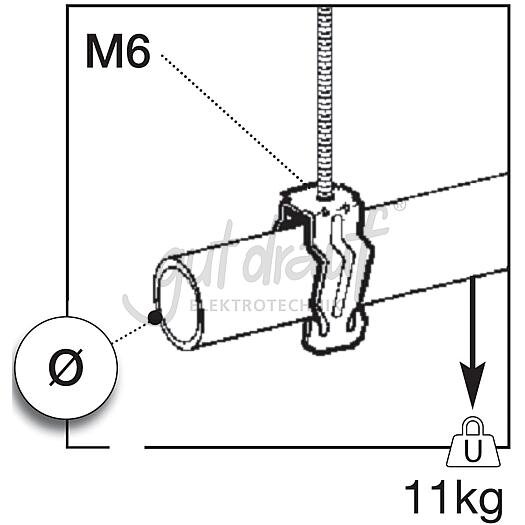 Rohrklemme f. Gewindestange 18-22mm, 11kg BP-8-4TMZ