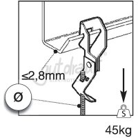 Trägerclip f.Gewindestange 1,5-4mm, M4&M5, 25kg...