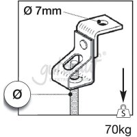 Befestigungswinkel für Gewindestange, M6, 70 KG...