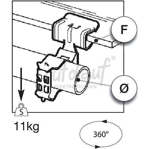 Trägerklemme f. Rohre 2-3,14-18mm, 11kg BG-6-E-1-2MZ