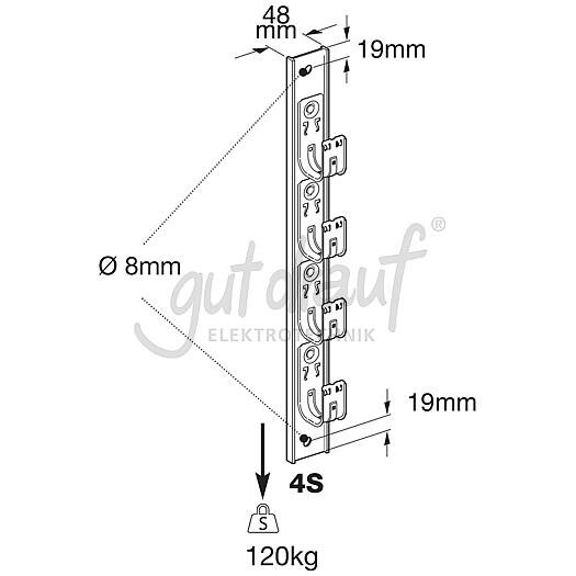 Wandhalter f.Kabel 33x50x470mm, 60kg BCH21-4S