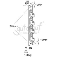 Wandhalter f.Kabel 33x50x470mm, 60kg BCH21-4S