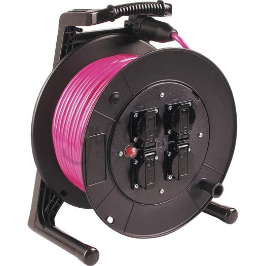 Jumbo-Kabeltrommel 40m H07BQ-F 3G1,5 qmm pink