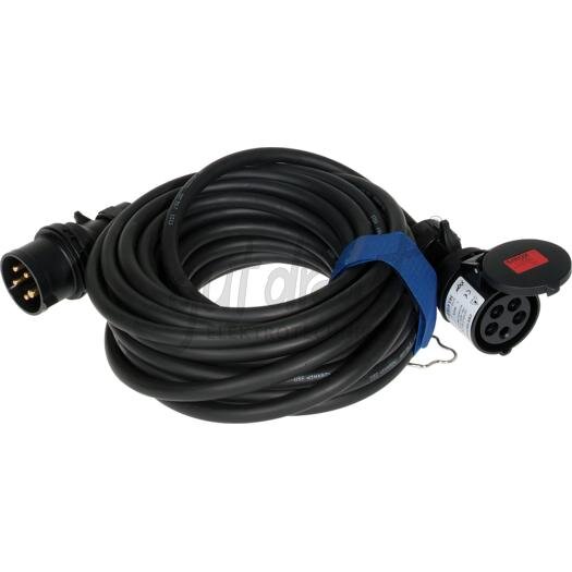 CEE-Verl. H07RN-F 5G6, 15m 32A, 5p., 6h, 400V, sw,IP 67 schwarze Steckvorrichtungen