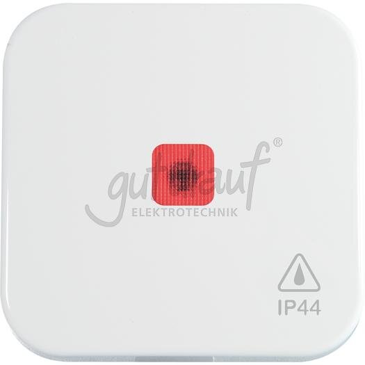 OPUS-KANTO IP44-Set, reinweiss mit Wippe mit roter Linse