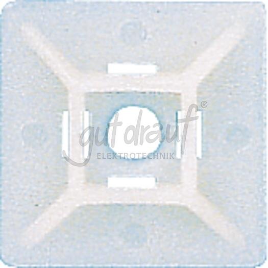 Befestigungs-Sockel 19x19mm mit Schraubloch, selbstklebend