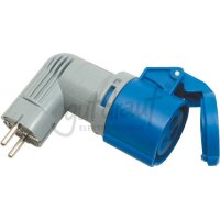 Adapter, Schukostecker 250V auf CEE-Dose 16A, 3-pol.