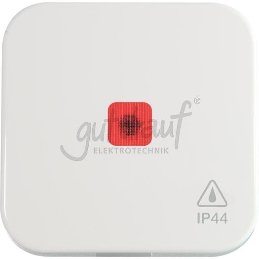 OPUS-KANTO IP44-Set, alpinweiß mit Wippe mit roter Linse