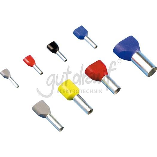 Twin-Aderendhülsen 2x1,00qmm rot