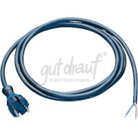 Anschl.Ltg. RN-F 3G1, 3m sw 1.Seite Gummi-Zentralstecker