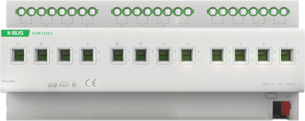 GVS KNX Schaltaktor 12-fach 16/20A mit Handbetätigung - KA/R 1216.1