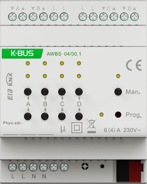 GVS KNX Jalousieaktor 4-fach - AWBS-04/06.2