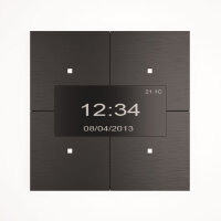 Tense KNX INFAB Infinity 4-fach Tastsensor mit OLED Display Aluminium Black