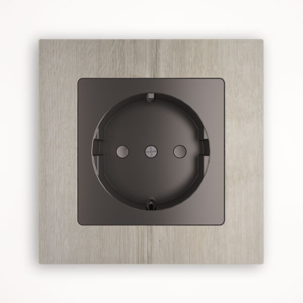 Tense KNX SOCKSOGM1 Socket 1-fach Rahmen Stone Oak Grey Marble