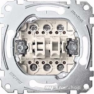 Merten MEG3059-0000 Doppeltaster-Einsatz, 2 Wechsel 1-polig, 10 A, AC 250 V, Schraub-Liftklemmen