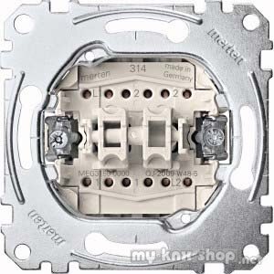 Merten MEG3159-0000 Doppeltaster-Einsatz, 2 Wechsel 1-polig, 10 A, AC 250 V, Steckklemmen