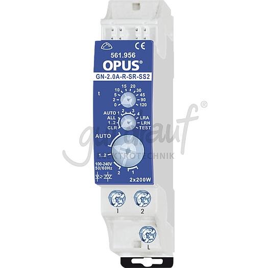 Opus gN-2.0-Aktor-REG,2-f.Stromstoß -Relais 200W je S, geräuschlos GN-2.0A-R-SR-SS2