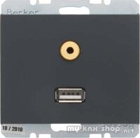 Berker 3315397006 USB/3,5 mm Audio Steckdose K.1...