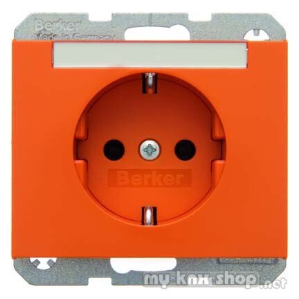 Berker 47397014 Steckdose SCHUKO mit Beschriftungsfeld K.1/K.5 orange, glänzend