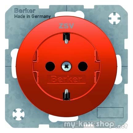 Berker 47432007 Steckdose SCHUKO mit Aufdruck R.1/R.3 orange, glänzend