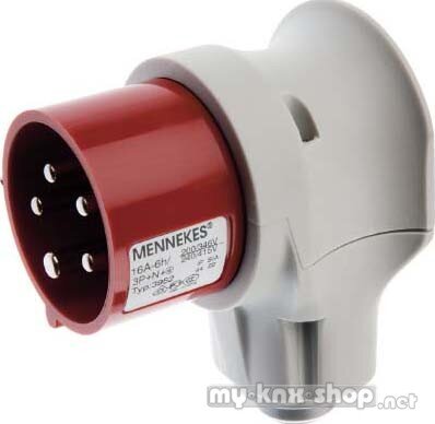 Berker 578001 CEE Winkelstecker 5-polig 16 A Verbindungssysteme grau/rot