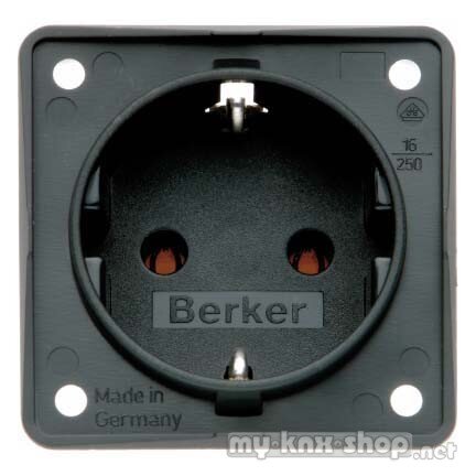 Berker 947782503 Steckdose SCHUKO Integro Einsätze schwarz, matt