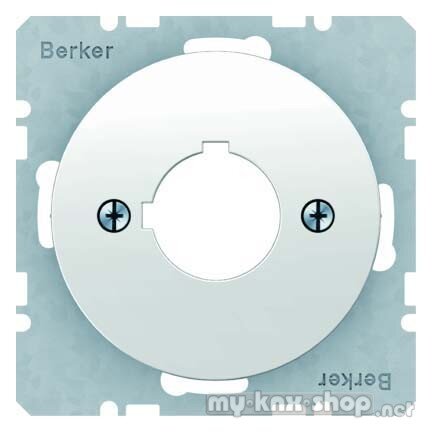 Berker 14322089 Zentralplatte für Melde- und Befehlsgerät Ø 22,5 mm Zentralplattensystem polarweiß, glänzend