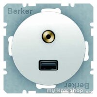 Berker 3315392089 USB/3,5 mm Audio Steckdose R.1/R.3...