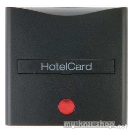 Berker 16401606 Hotelcard-Schaltaufsatz mit Aufdruck undroter Linse B.3/B.7 anthrazit, matt