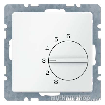 Berker 20266089 Temperaturregler mit Wechsler und Zentralstück Q.1/Q.3 polarweiß, samt