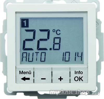 Berker 20446089 Temperaturregler, Schließer, mit Zentralstück, zeitgesteuert Q.1/Q.3 polarweiß, samt