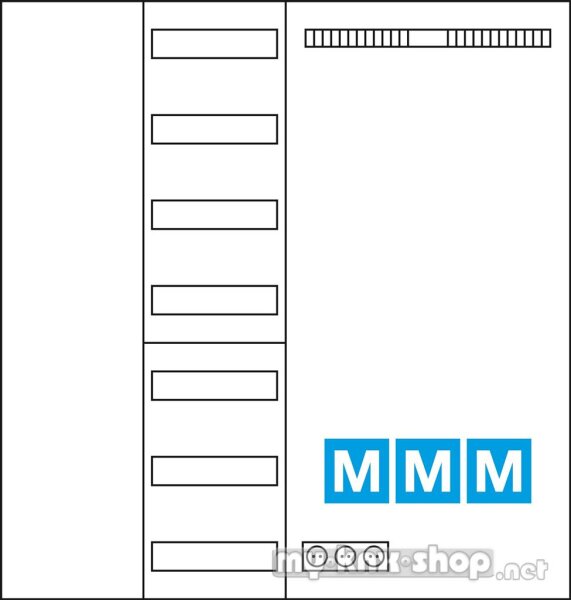 Hager MM-Komplettschrank univ.Z,1100x1050x205 ZB34NW
